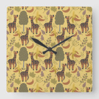 Giraffe seamless pattern yellow background