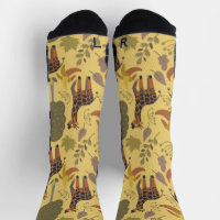 Giraffe seamless pattern yellow background wrappin