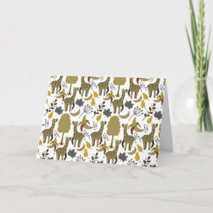 Giraffe seamless pattern yellow white tall card