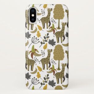 Giraffe seamless pattern yellow white tall iPhone x case