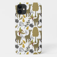 Giraffe seamless pattern yellow white tall