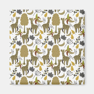 Giraffe seamless pattern yellow white tall magnet
