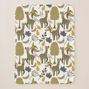 Giraffe seamless pattern yellow white tall sherpa blanket