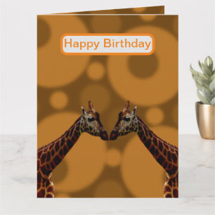 Giraffe Self Reflection, Big Birthday Card