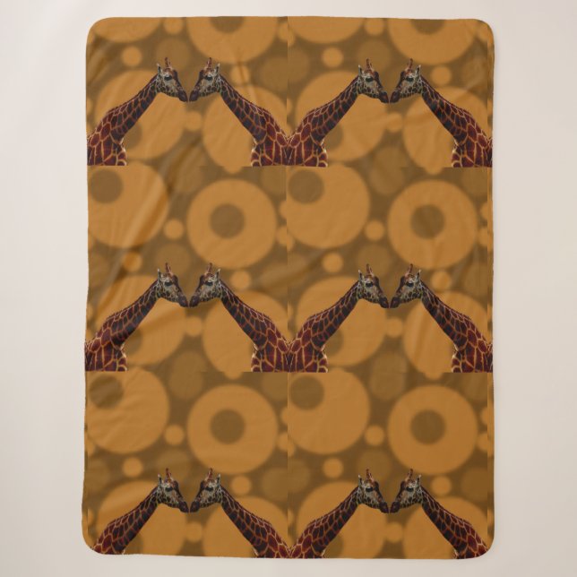 Giraffe Self Reflection,  Sherpa Blanket (Front)