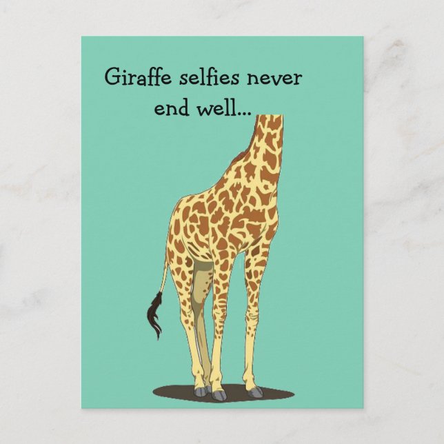 Giraffe selfies never end well... postcard (Front)