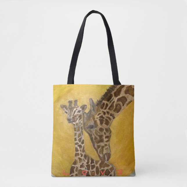 Giraffe Shopping Tote Mother and Child  Bag (Front)