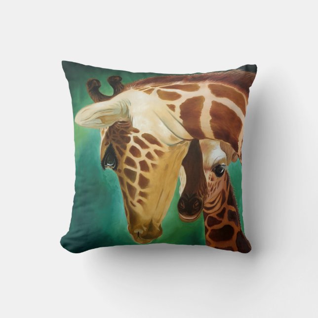 Giraffe Sibling Snuggle Cushion (Front)