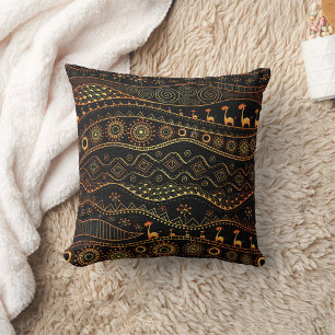 Giraffe Silhouette • African Wildlife Art Cushion