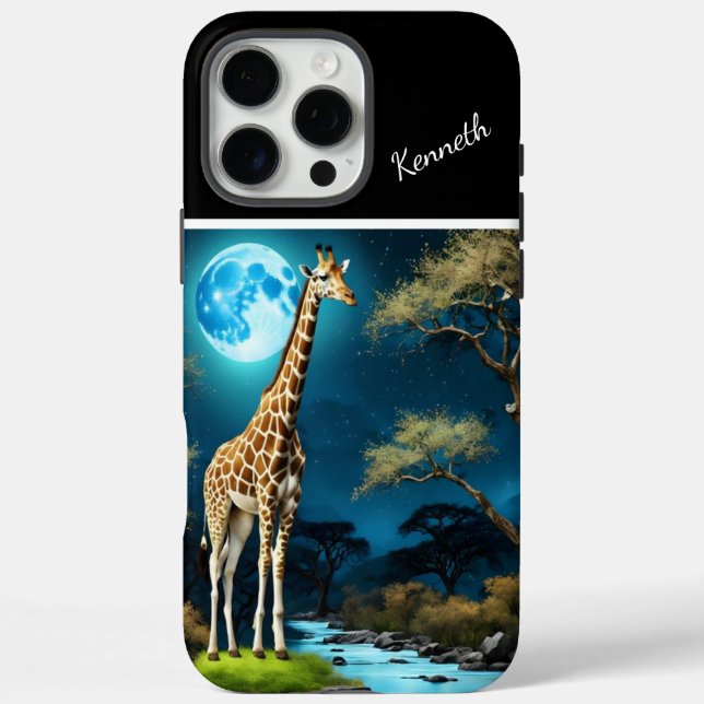 Giraffe Silhouette on River Case-Mate iPhone Case (Back)