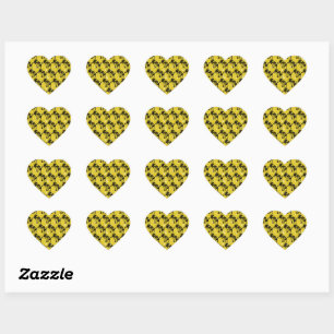 Giraffe Silhouette Tropical Palm Tree Leaves Zoo Heart Sticker
