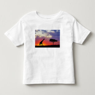 Giraffe silhouetted at sunrise, Giraffa Toddler T-Shirt