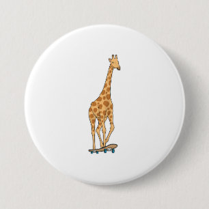 Giraffe Skater Skateboard 7.5 Cm Round Badge