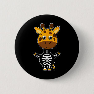 Giraffe Skeleton Xray Costume Cute Easy Halloween 6 Cm Round Badge