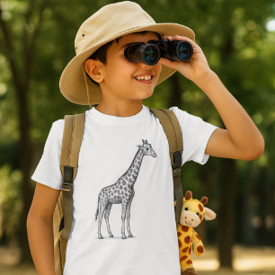 Giraffe Sketch Kids' Safari  T-Shirt