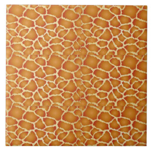 Giraffe Skin Golden Brown Texture Ceramic Tile