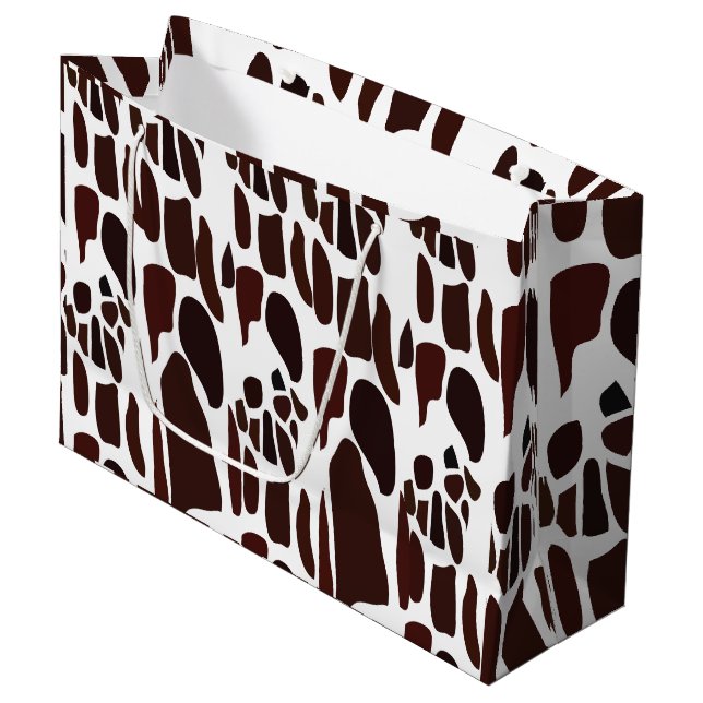 Giraffe Skin Pattern Large Gift Bag (Front Angled)