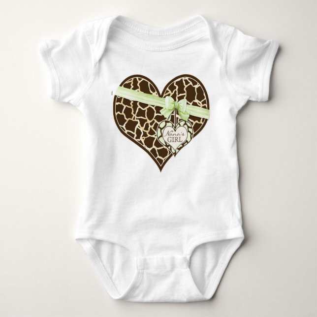 Giraffe Skin Pattern Ribbon Bow Baby Girl Creeper (Front)