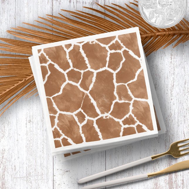 Giraffe Skin Pattern Saddle Brown ID1152 Napkin (Creator Uploaded)