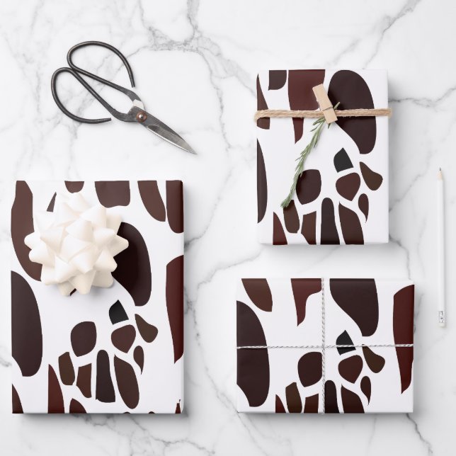 Giraffe Skin Pattern Wrapping Paper Sheet (Front)
