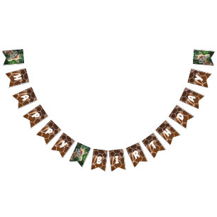 Giraffe & Skin Print Happy Birthday Bunting Flag