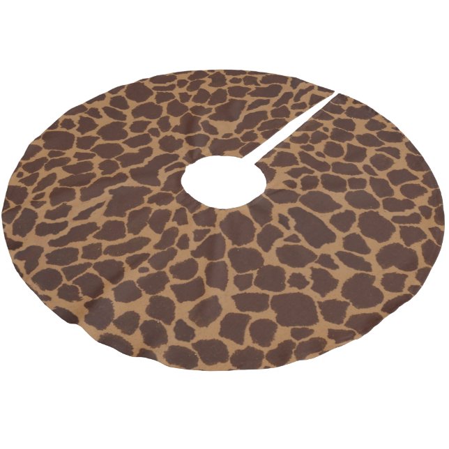 Giraffe Skin Print Pattern Personalise Brushed Polyester Tree Skirt (Angled)