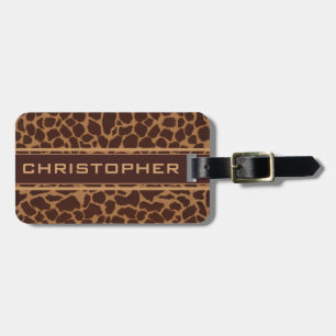 Giraffe Skin Print Pattern Personalise Luggage Tag