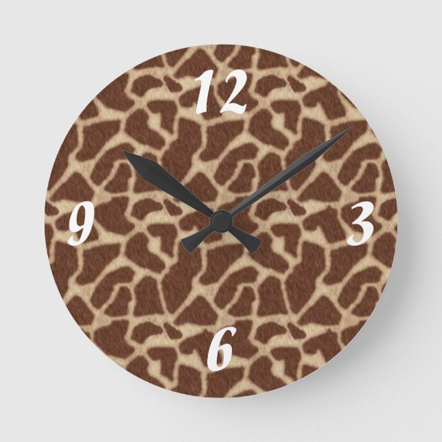Giraffe Skin Spots 2 Round Clock (Front)