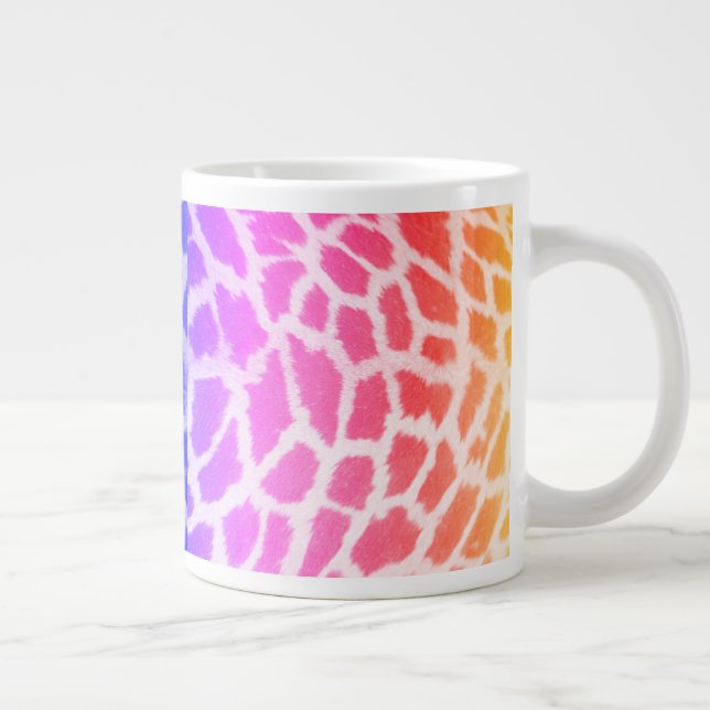 Giraffe Skin Texture Rainbow Pattern-14425 Large Coffee Mug (Right)