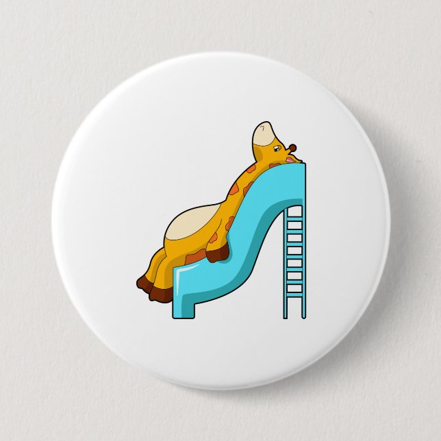 Giraffe Slide 7.5 Cm Round Badge (Front)