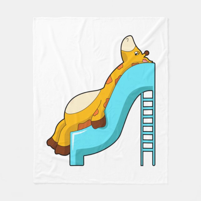 Giraffe Slide Fleece Blanket (Front)
