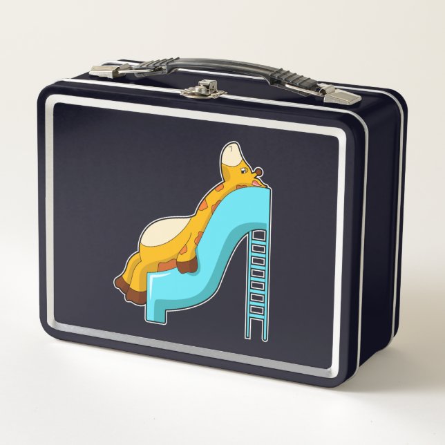 Giraffe Slide Metal Lunch Box (Front)