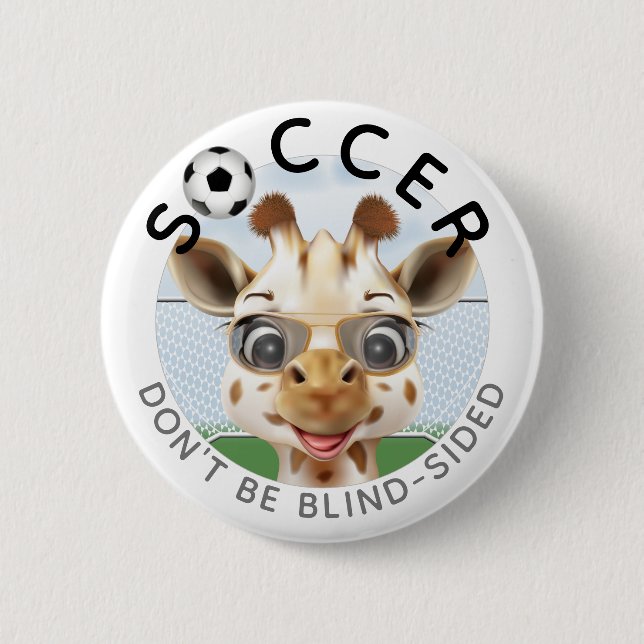 Giraffe Soccer 6 Cm Round Badge (Front)