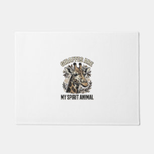 Giraffe Spirit Animal Vintage Engraving Shirt Desi Doormat