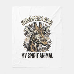 Giraffe Spirit Animal Vintage Engraving Shirt Desi Fleece Blanket