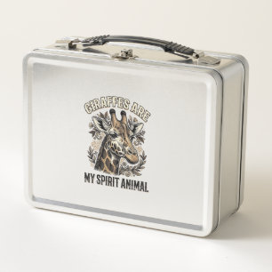 Giraffe Spirit Animal Vintage Engraving Shirt Desi Metal Lunch Box
