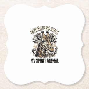 Giraffe Spirit Animal Vintage Engraving Shirt Desi Paper Coaster