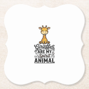 Giraffe Spirit Animal Vintage Engraving Shirt Desi Paper Coaster