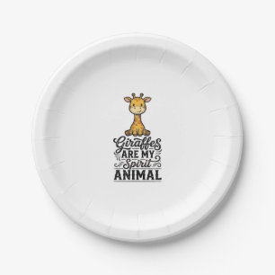 Giraffe Spirit Animal Vintage Engraving Shirt Desi Paper Plate