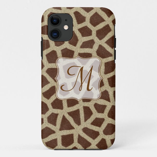 Giraffe Spot Animal Print Monogram IPHONE 5 Case (Back)