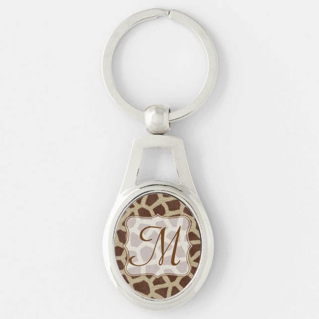 Giraffe Spot Animal Print Wild Digital Key Chain (Front)