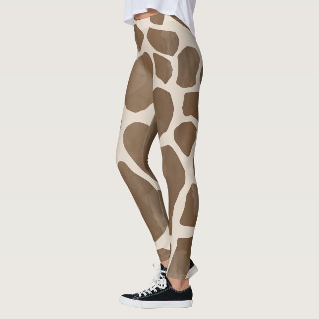 Giraffe Spots Print Pattern  Leggings (Left)