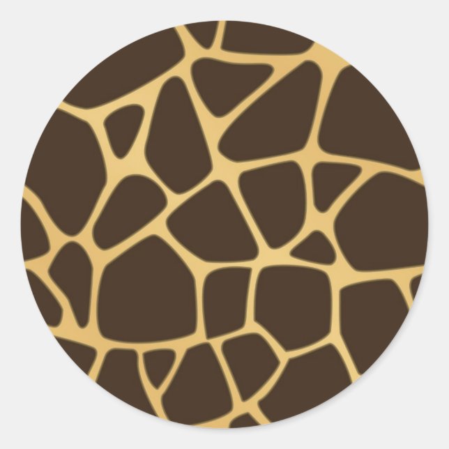 Giraffe Spotted Background Classic Round Sticker (Front)