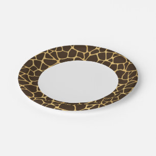 Giraffe Spotted Background Paper Plate