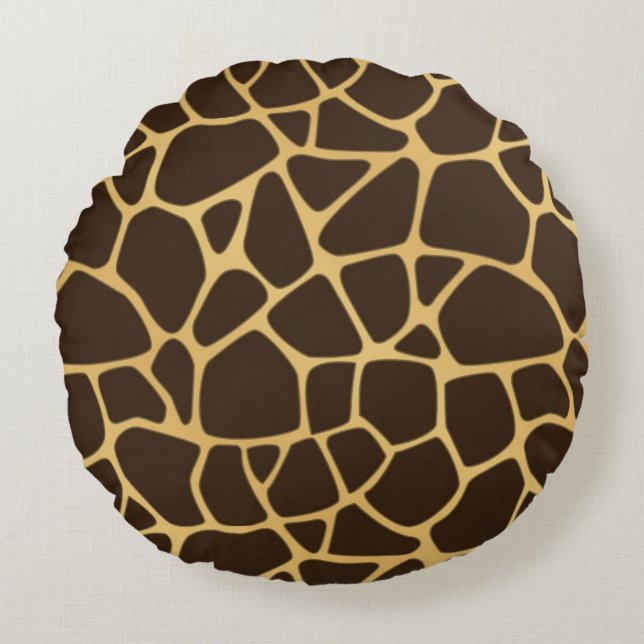 Giraffe Spotted Background Round Cushion (Front)