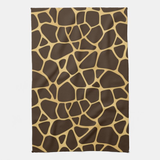 Giraffe Spotted Background Tea Towel (Vertical)
