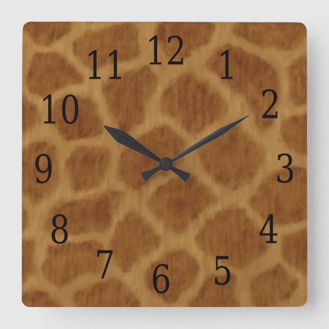 Giraffe Square Clock (Front)