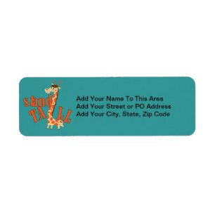 Giraffe Stand Tall Return Address Label