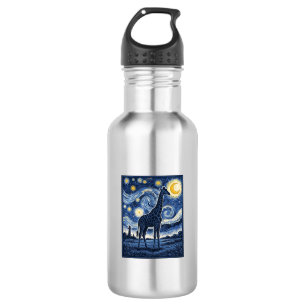 Giraffe Starry Night Vintage 532 Ml Water Bottle