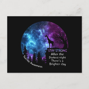 Giraffe Suicide Awareness Stay Strong Giraffe Gift Postcard